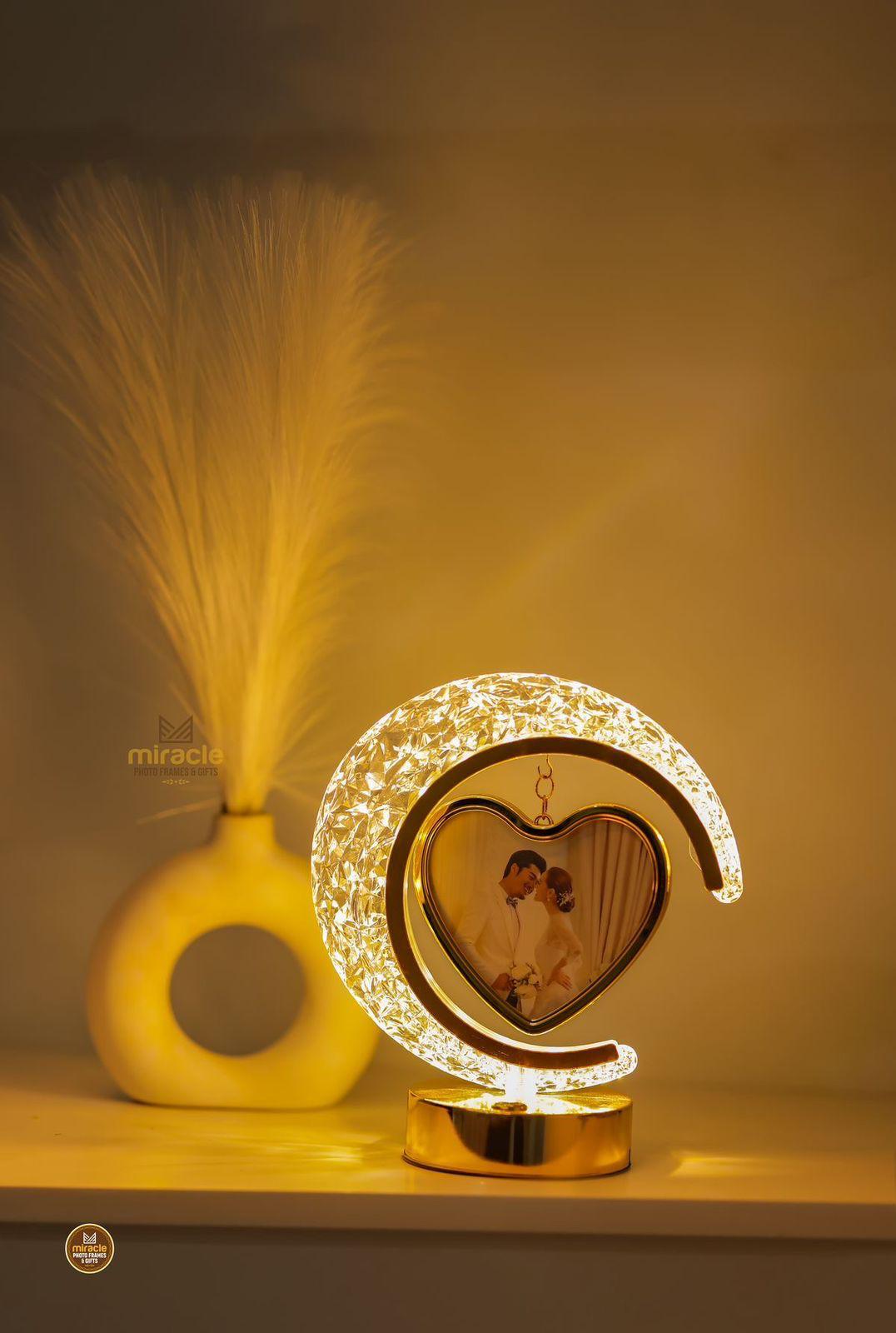 MotivateBox LED Half Moon Crystal Lamp (Custom)